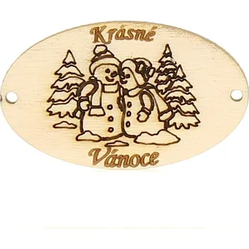 Vánoční dekorace Naše galanterie Sněhuláci štítek 3cm