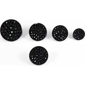 Knoflík Knoflík s drobným vzorem se spodním přišitím - černá - průměr 2,2 cm