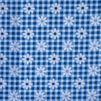 Čepice Čepice operační - klasik tisk: 2. modrá kostka s kytičkami