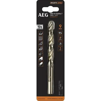 Vrták Kobaltový vrták AEG HSS-G do kovu 9mm