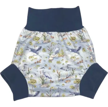 Plenkové kalhoty Breberky Natahovací svrchní kalhotky PUL - Volavka VELIKOST: S (4-7kg)