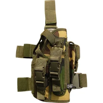 Sportovní střelba Pouzdro na pistoli MFH woodland (stehenní a opaskové pouzdro - pravé provedení)