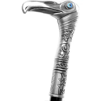 Vycházková hůl s mečem orel stříbrná (ozdobná vycházková, dekorační hůl)