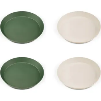 Citron Sada talířků z bio materiálu, 4ks - zelená / krémová