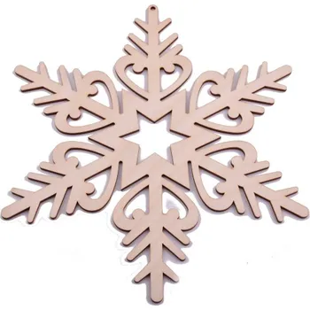 Vánoce EU Dřevěná vločka 25cm