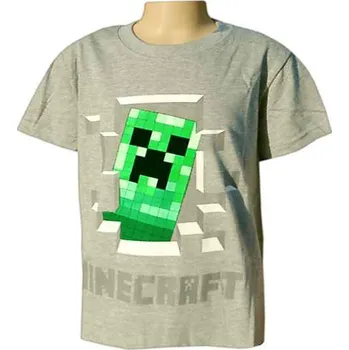 TifanTEX Tričko dětské Minecraft šedé XL
