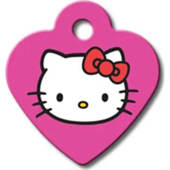 psí známka QUICK TAG gravírovací známka - srdíčko růžové Hello Kitty (S) (DOPRODEJ)
