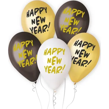 Party dekorace Balónky na SILVESTRA Nový rok - 5 ks.