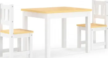 Dětský pokoj Třídílný komplet dětského stolu a židlí bílý/béžový
