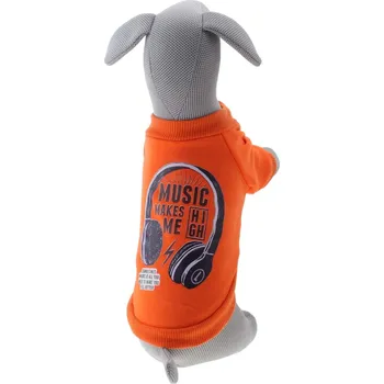 Obleček pro psa Vsepropejska Flek mikina pro psa s potiskem Barva: Oranžová, Délka zad (cm): 41, Obvod hrudníku: 49 - 52 cm