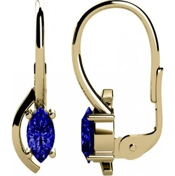 Náušnice Couple, Originální náušnice Stella – žluté zlato s barevnými zirkony, 6830220-0-0-72