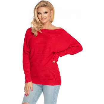Dámský svetr PeeKaBoo Dámský oversize svetr Saros červená univerzální