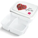 Box jídelní dělený 0,3 l+0,5 l s potiskem plast