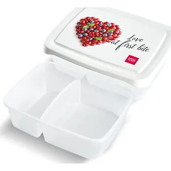 Dóza na potraviny Box jídelní dělený 0,3 l+0,5 l s potiskem plast