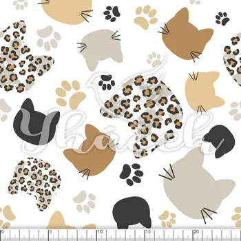 Zakázkový tisk, softshell, kočárkovina... Levhartí kočičky karamelové Látky k tisku: Softshell letní