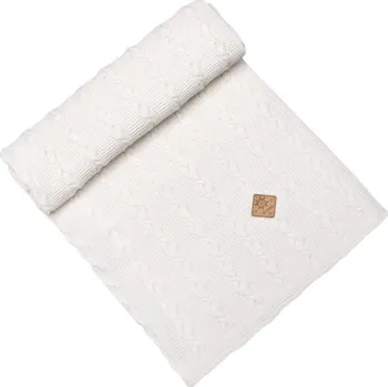 Dětská deka KAMA Q107 Pletená dětská Merino deka, přírodně bílá