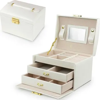 Šperkovnice Šperkovnice kufřík se šuplíky bílá