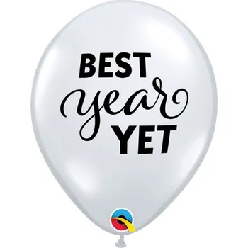 Balónek Latexové balónky Best Year yet, velikost 28cm, set 25ks (zn. Qualatex)
