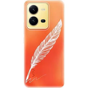 Pouzdro na mobilní telefon Odolné silikonové pouzdro iSaprio - Writing By Feather - white - Vivo X80 Lite 5G