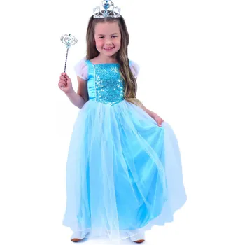 Dívčí šaty Dětské šaty modré PRINCEZNA kostým karneval