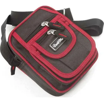 taška přes rameno David bordó (malá nylonová taška na osobní věci s bordó lemováním)