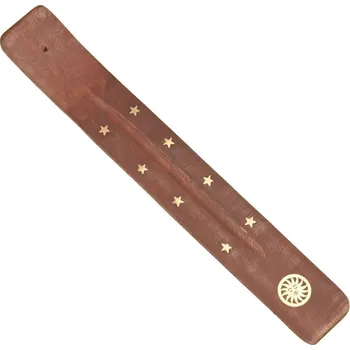 Čajovna Stojánek na vonné tyčinky dřevěný - lyže natur Slunce