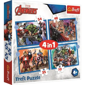 Puzzle Trefl Stateční Avengers 4v1 207 dílků