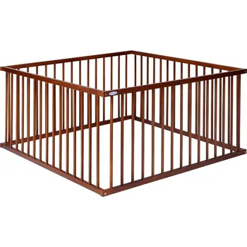Dětská ohrádka PUPPOLINA Ohrádka drevěná 120x120 cm Kaštan