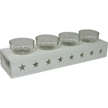 Vánoční svícen Adventní svícen hvězdy 9305168 bílý 9 cm