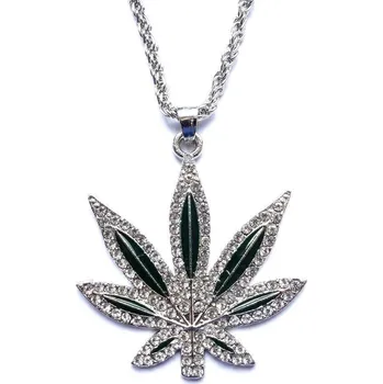 Řetízek Blingstar Řetízek a přívěsek Marihuana Weed Diamond