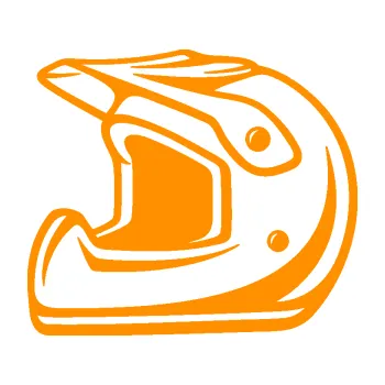 Samolepící dekorace SAMOLEPKA Motorkářská helma 002 levá (06 - oranžová) NA AUTO, NÁLEPKA, FÓLIE, POLEP, TUNING, VLASTNÍ TEXT, TISK, AUTOSAMOLEPKY.cz, POLEPY, OBRÁZEK, LOGO, SAMOLEPKY