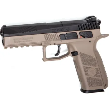 Airsoftová zbraň ASG CZ P-09 FDE Blowback 4,5 mm, písková/černá