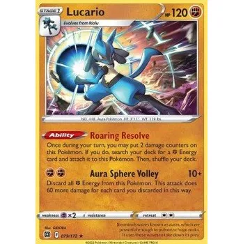 Sběratelská karetní hra Pokémon BRS 079/172 Lucario - Brilliant Stars Stav: Near Mint, Verze: HOLO