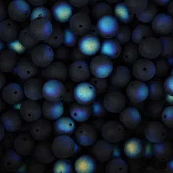 Dětské navlékací korálky Pro Háčkování Korálek skleněný matný AB lesk 8 mm grafit