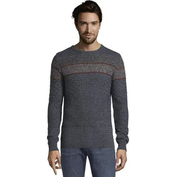 Pánský svetr TOM TAILOR PÁNSKÝ SVETR VZOROVANÝ - MODRÝ MELÍR