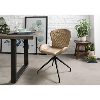 DARKNESS Křeslo z pravé kůže, 61x52x86, béžová barva