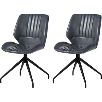 DARKNESS Křeslo z pravé kůže, 51x61x84, modrá sada 2 kusů