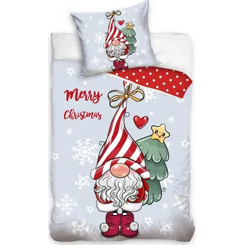 Povlečení TipTrade Vánoční skřítek 140 x 200, 70 x 90 cm zipový uzávěr