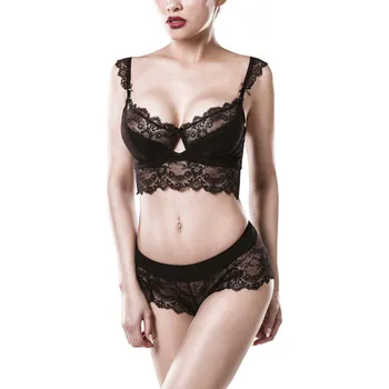 Dámská erotická souprava Grey Velvet Bra Lace Set 2-pcs Velikost S