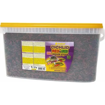 Krmivo pro rybičky Tropical Cichlid Red&Green Medium Sticks 10 l/3,6 kg
