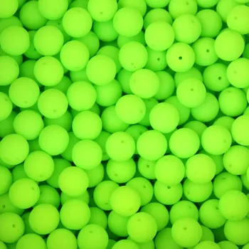 Dětské navlékací korálky Pro Háčkování Korálek neon skleněný 8 mm 20 ks neonově žlutozelený