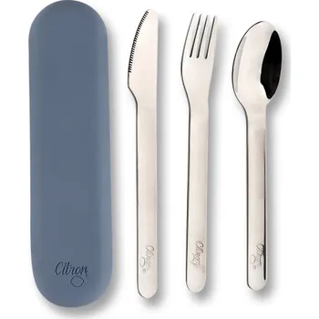 Citron Set příborů se silikonovým pouzdrem - Dark Blue