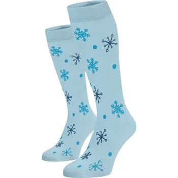Dámské ponožky Veselé podkolenky Vločky Světle modrá 39-41
