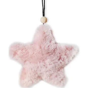 Vánoční dekorace Hvězda závěs kožešina 14cm růžová (528770)