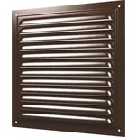 Větrací kovová plochá mřížka 300x300 mm se síťkou proti hmyzu, hnědá MIKAWI 59-1729