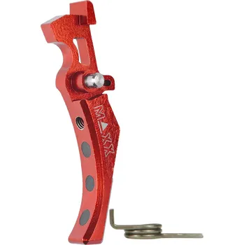 MAXX Hliníková CNC ADVANCED spoušť pro M4/M16 - TYPE D, červená