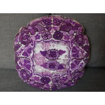 Dekorativní polštářek Polštář kulatý květ (vyšívaný, fialový, 50 cm)