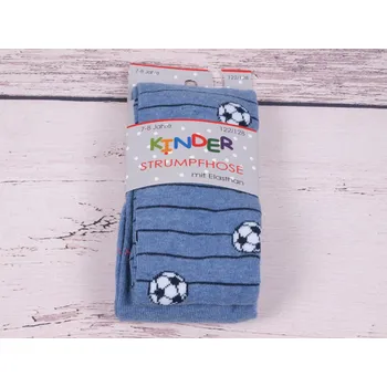 CNB BERLIN Punčocháče DE 60160 jeans modré s fotbalovými míči velikost oblečení - děti: 86/92