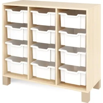 Zahradní úložný box Skříň s 12 boxy bílá FRESH (modul 9)