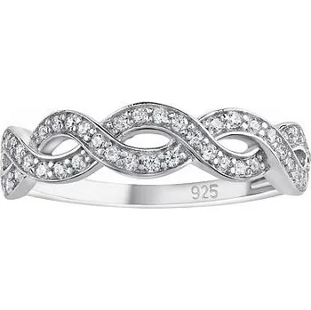 Šperk Propletený stříbrný prsten Heiko s Brilliance Zirconia velikost obvod 52 mm JJJ0879R-obvod 52 mm